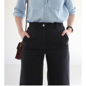 Everlane wide leg crop pants sz 6 black (s2212)